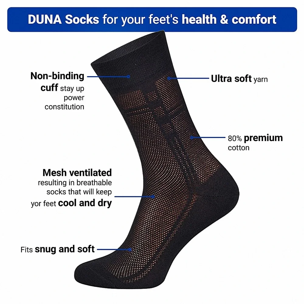 Black Breathable Mens Cotton Dress Socks size M 7-9 Ultra Thin Socks 5 Pack